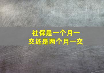 社保是一个月一交还是两个月一交