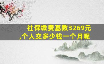 社保缴费基数3269元,个人交多少钱一个月呢