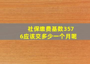 社保缴费基数3576应该交多少一个月呢