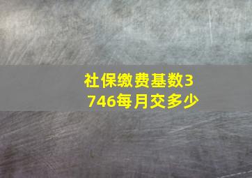 社保缴费基数3746每月交多少