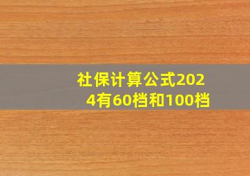 社保计算公式2024有60档和100档