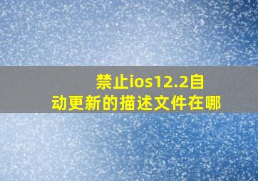 禁止ios12.2自动更新的描述文件在哪