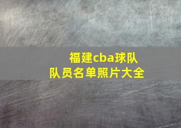 福建cba球队队员名单照片大全