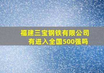 福建三宝钢铁有限公司有进入全国500强吗