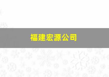 福建宏源公司