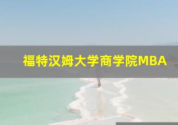 福特汉姆大学商学院MBA