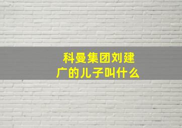 科曼集团刘建广的儿子叫什么