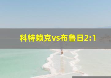 科特赖克vs布鲁日2:1