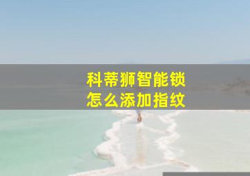 科蒂狮智能锁怎么添加指纹