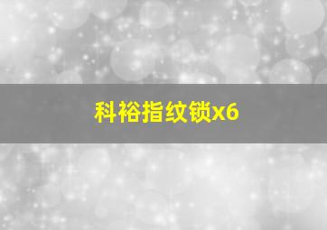 科裕指纹锁x6