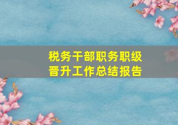 税务干部职务职级晋升工作总结报告