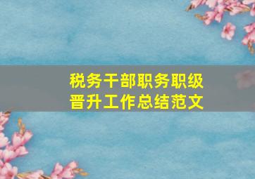 税务干部职务职级晋升工作总结范文