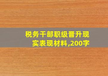 税务干部职级晋升现实表现材料,200字