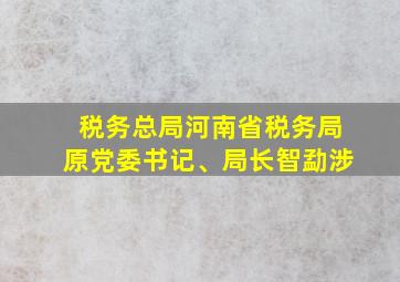 税务总局河南省税务局原党委书记、局长智勐涉