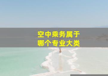 空中乘务属于哪个专业大类