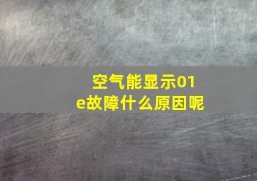 空气能显示01e故障什么原因呢