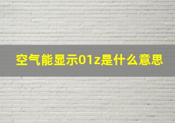 空气能显示01z是什么意思