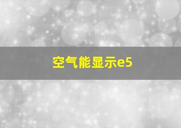 空气能显示e5