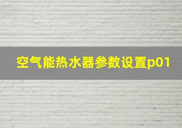 空气能热水器参数设置p01