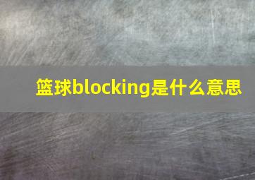 篮球blocking是什么意思