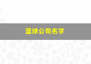 篮球公司名字