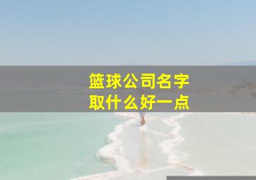 篮球公司名字取什么好一点