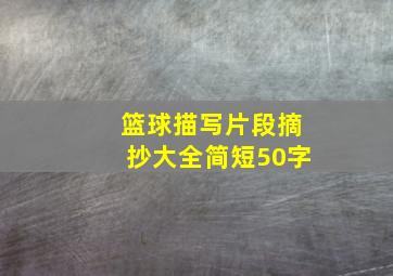 篮球描写片段摘抄大全简短50字