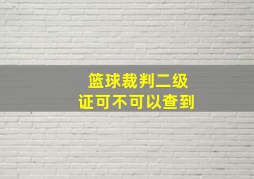 篮球裁判二级证可不可以查到