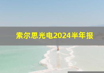 索尔思光电2024半年报