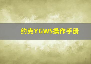 约克YGWS操作手册