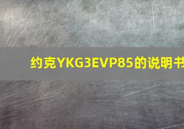 约克YKG3EVP85的说明书