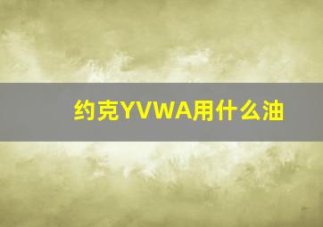 约克YVWA用什么油