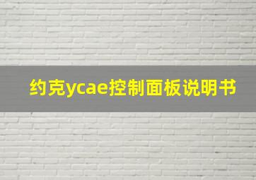 约克ycae控制面板说明书