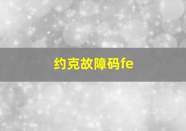 约克故障码fe