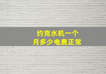 约克水机一个月多少电费正常