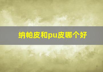 纳帕皮和pu皮哪个好