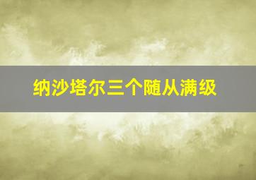 纳沙塔尔三个随从满级