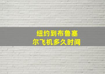 纽约到布鲁塞尔飞机多久时间