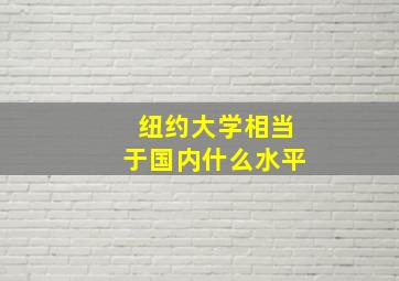 纽约大学相当于国内什么水平