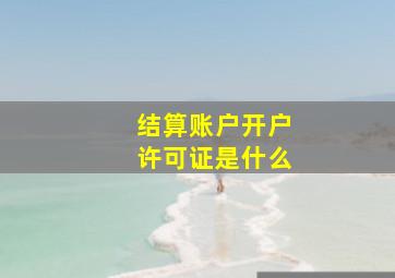 结算账户开户许可证是什么