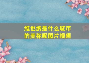 维也纳是什么城市的美称呢图片视频