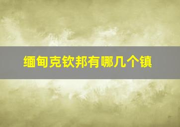 缅甸克钦邦有哪几个镇