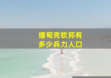 缅甸克钦邦有多少兵力人口