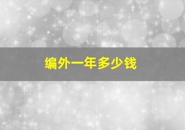 编外一年多少钱