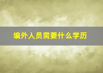 编外人员需要什么学历