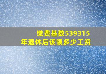 缴费基数539315年退休后该领多少工资