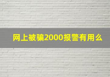 网上被骗2000报警有用么