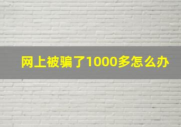 网上被骗了1000多怎么办