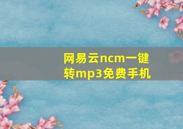 网易云ncm一键转mp3免费手机