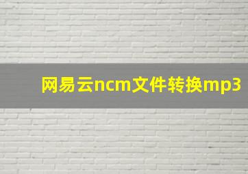 网易云ncm文件转换mp3